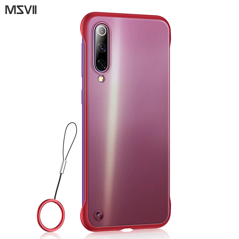 Msvii Бескаркасный чехол для Xiaomi mi 9 чехол Прозрачный чехол для mi 9 чехол силиконовый для mi 9 SE Funda Роскошный чехол бампер - Цвет: Красный