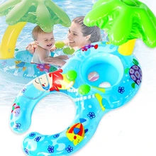 ПВХ Надувные Мать и детский тент надувные изделия для плавания ребенок плавать ming круг двойной плавать ming сиденье лодка надувные изделия для плавания Водные Аксессуары