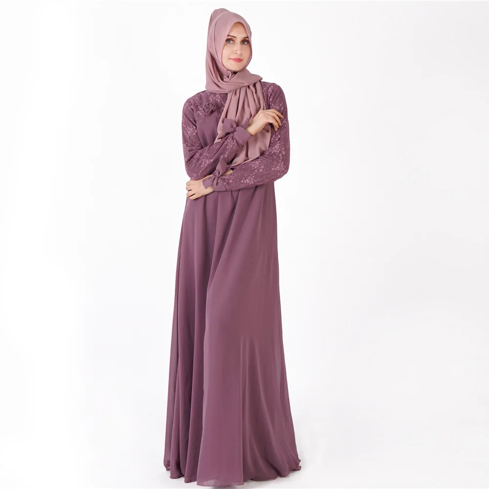 Мусульманское Для женщин Абаи кружева большой качели Луки длинное платье Исламская одежда Рамадан элегантный кафтан Ближний Восток Moroccan