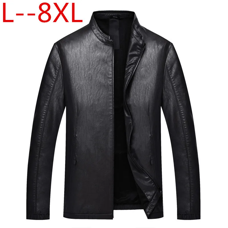 Плюс 8XL 6XL 5XL Винтаж проблемных кожаная куртка Для мужчин коровьей кожи теленка
