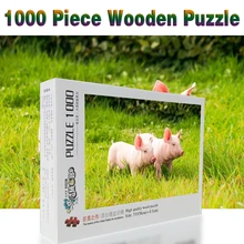 Два свиней головоломки 1000 шт. взрослых головоломки деревянные пазлы для детей развивающие игрушки, подарки