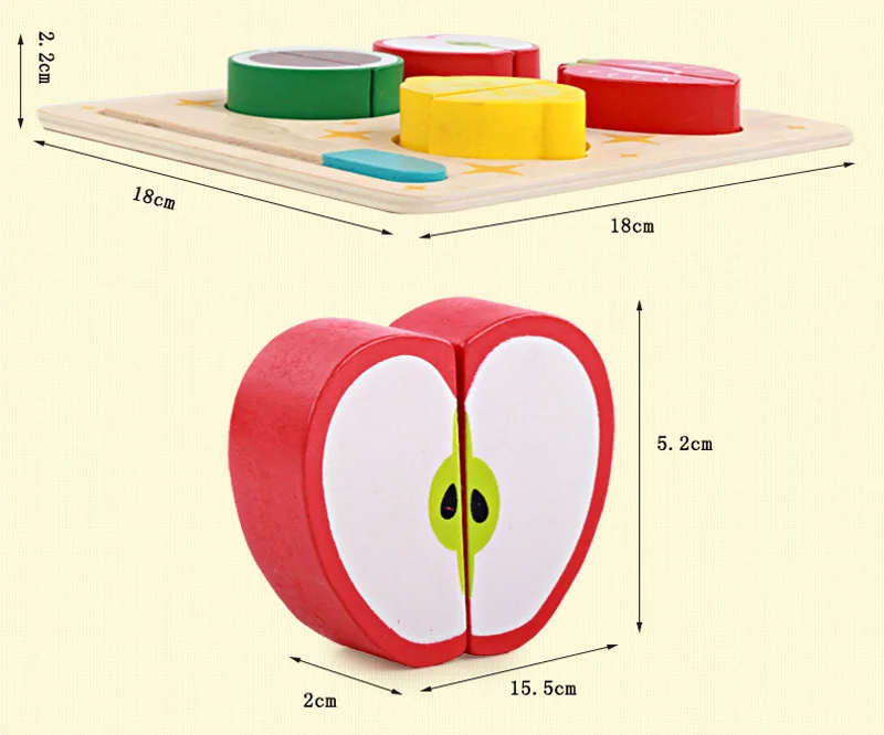 Монтессори игрушки развивающие деревянные игрушки для детей Раннее Обучение 3D кухня резка фрукты доска для резки овощей реальная жизнь
