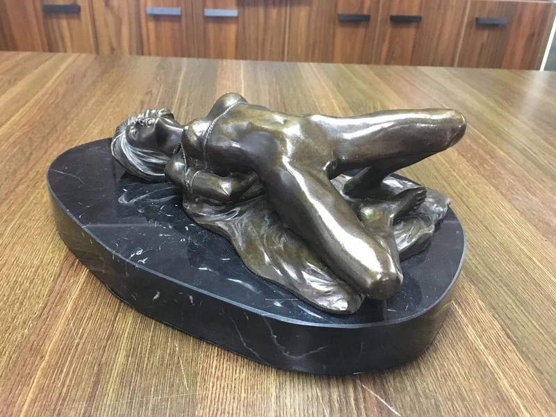 

Hot Slave Girl Nude Bronze Sculpture Bundled Woman Statue Figurine Art Home Decoration