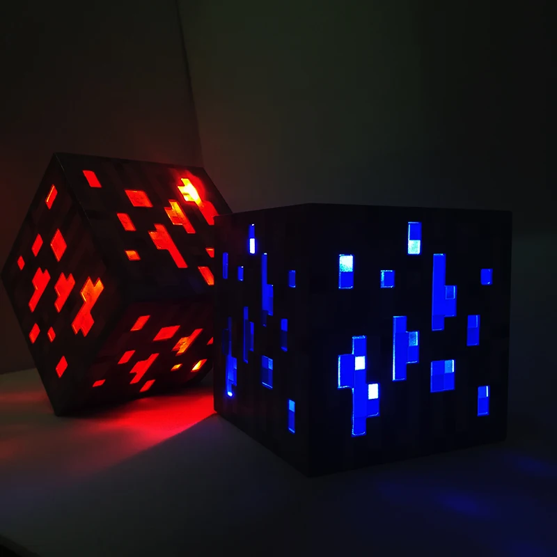 2017 New Minecraft Light Up Led Toys Redstone Ore Square 