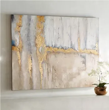 

Handmade gold Gray brown Abstract oil Painting on Canvas Professional Art Poster Wall for Living Room Sofa Decoration