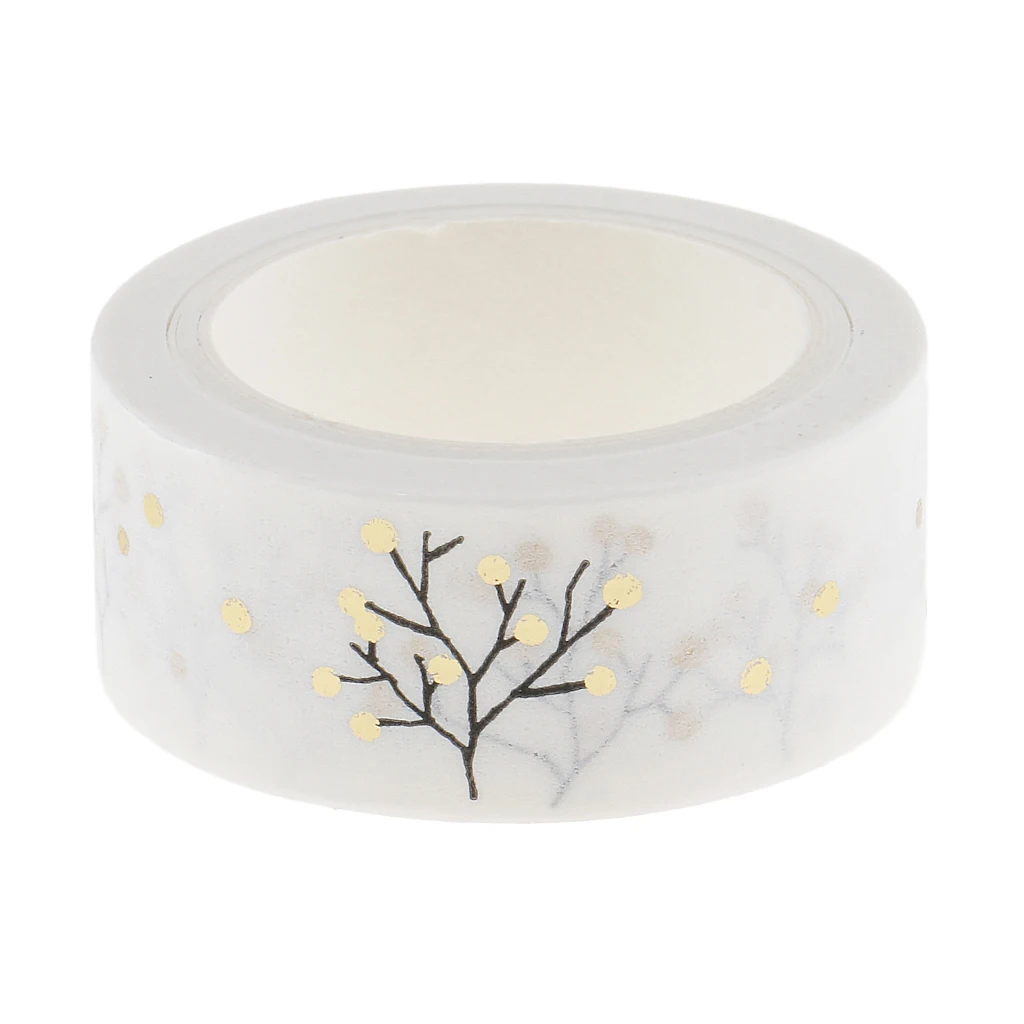 5 Meters/ Roll DIY Hot Gold Flower Washi Tape Decorative Sticky Paper Masking Tape Self Adhesive Tape Scrapbooking Tape Planner