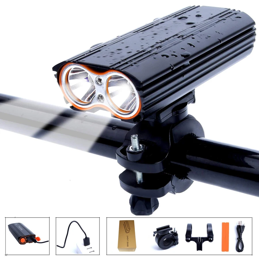 

NEWBOLER Bike Front Light Cycling Headlight Bicycle Rechargeable Flashlight Waterproof 6400 mAh LED Head Lamp Bike accessories