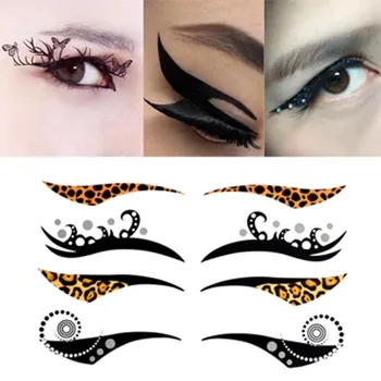 

2017 New Exclusive 11 styles party makeup colorful Eye liner Face Tattoo Waterproof disposable eyeshadow sticker girls tattoos