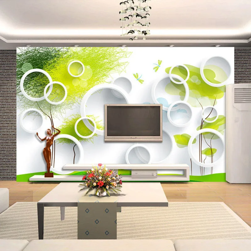 3D обои для комнаты на заказ фотообои нетканые обои круг абстрактное дерево диван ТВ фон настенная бумага для стен 3D