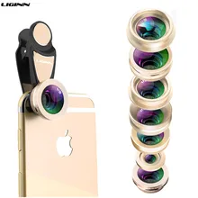 LIGINN 7 в 1 телефон объектив рыбий глаз широкоугольный макрообъектив CPL калейдоскоп и 2X телескоп зум-объектив Комплект для iPhone Xiaomi