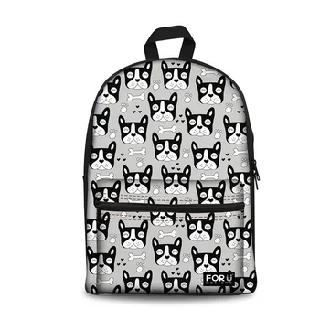 

Customized French Bulldog Pattern School Bags Backpack Schoolbag for Girls Junior School Satchel Book Rucksack Mochila Escolar