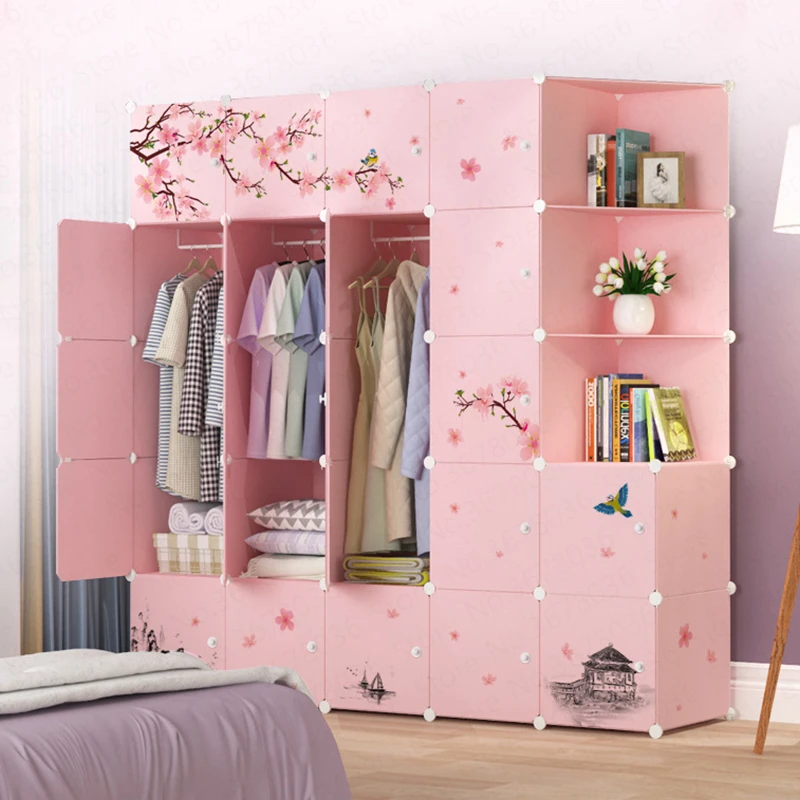 Ardrobe Simple Assembly Plastic font b Closet b font Bedroom Folding Storage Cabinet Simple Modern Economical