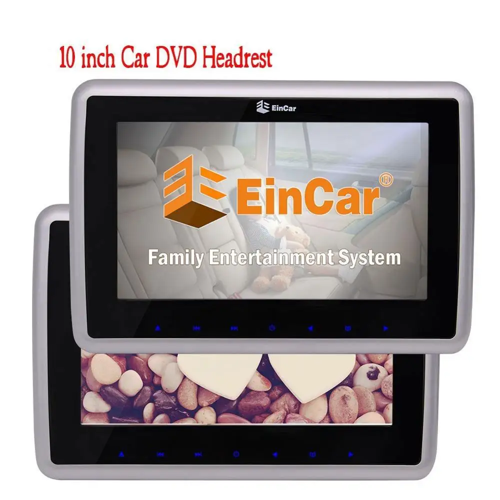 

10'' Dual Screen CD DVD Players Digital Screen Twin Car Backseat Headrests 2 PCS DVD/CD Rear-seat Entertainment Touch keys HDMI