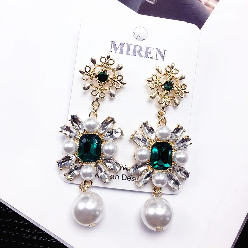 

2019 Baroque Retro Women's Hypoallergenic titanium steel drop earrings luxury pearl jewelry pendientes Boho Accessories kolczyki