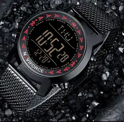 Роскошные мужские часы спортивный топ бренда мужские цифровые часы наручные часы с шагомером Сталь сетка группа часы Relogio Masculino NAVIFORCE