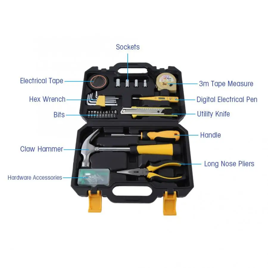105057 ручной инструмент набор Professional гаечные ключи коготь молоток электрические клейкие ленты набор инструментов для дома DIY ремонт дома