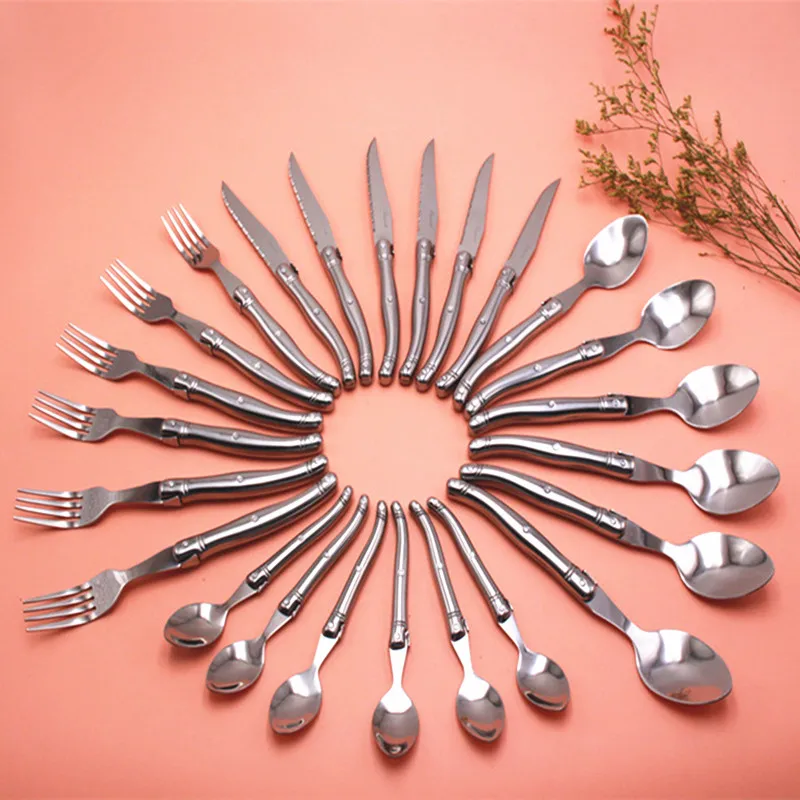 

Free shipping France 24pcs High quality laguiole stainless steel dinnerware/cutlery set tableware