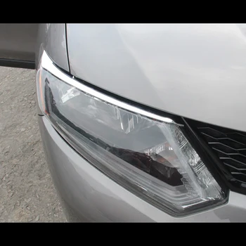 

For Nissan X-TRAIL T32 2014 2015 2016 ABS chrome front head lamp light headlamp eyebrow cove trim car styling accessories 2pcs