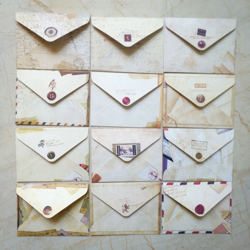 60pcs Vintage Mini Papier Umschlage Einladung Umschlag Karte Briefumschlage