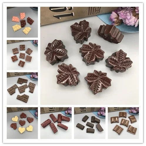 

Resin simulation food kawaii chocolate flatback cabochon for phone decoration DIY Craft
