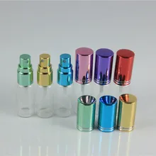 20 шт./лот, 5 мл, Разноцветные Мини многоразовые флаконы для духов, стеклянные флаконы для путешествий, пустые распылители, бутылочки для упаковки косметики