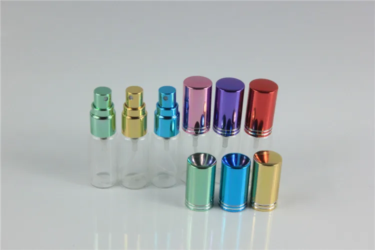 

20pcs/lot 5ml Colorful Mini Refillable Sample Perfume Glass Bottle Travel Empty Spray Atomizer Bottles Cosmetic Packaging