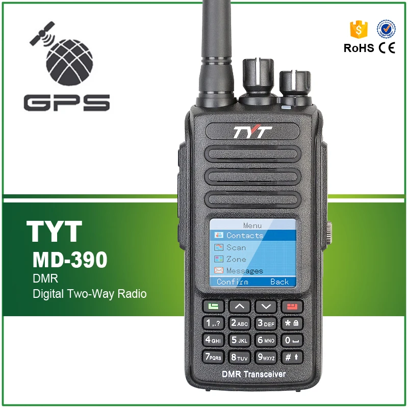 Новое поступление gps Функция IP-67 водонепроницаемый VHF 136-174 МГц цифровая рация TYT MD-390 с наушниками и Pro кабелем