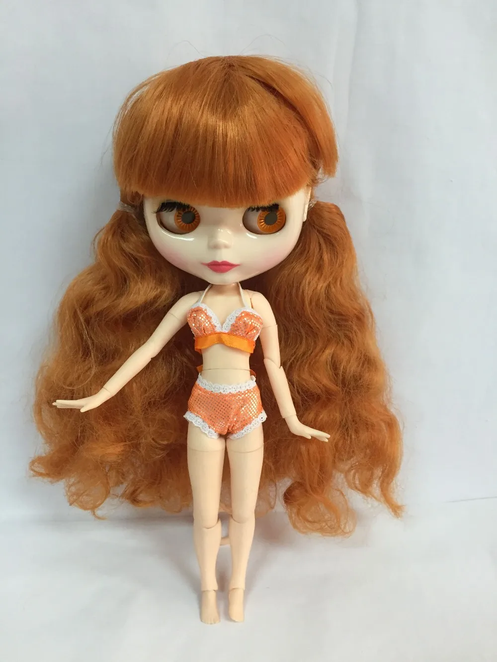 Цельная кукла без одежды blyth Doll, Заводская кукла, модная Кукла оранжевые волосы длинные волосы 6699
