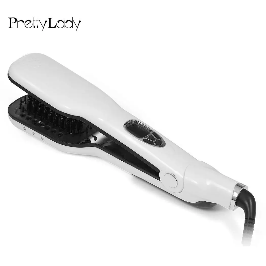 

Tool Plug Ceramic LED Screen Hair Styling EU Straightener Stream Comb