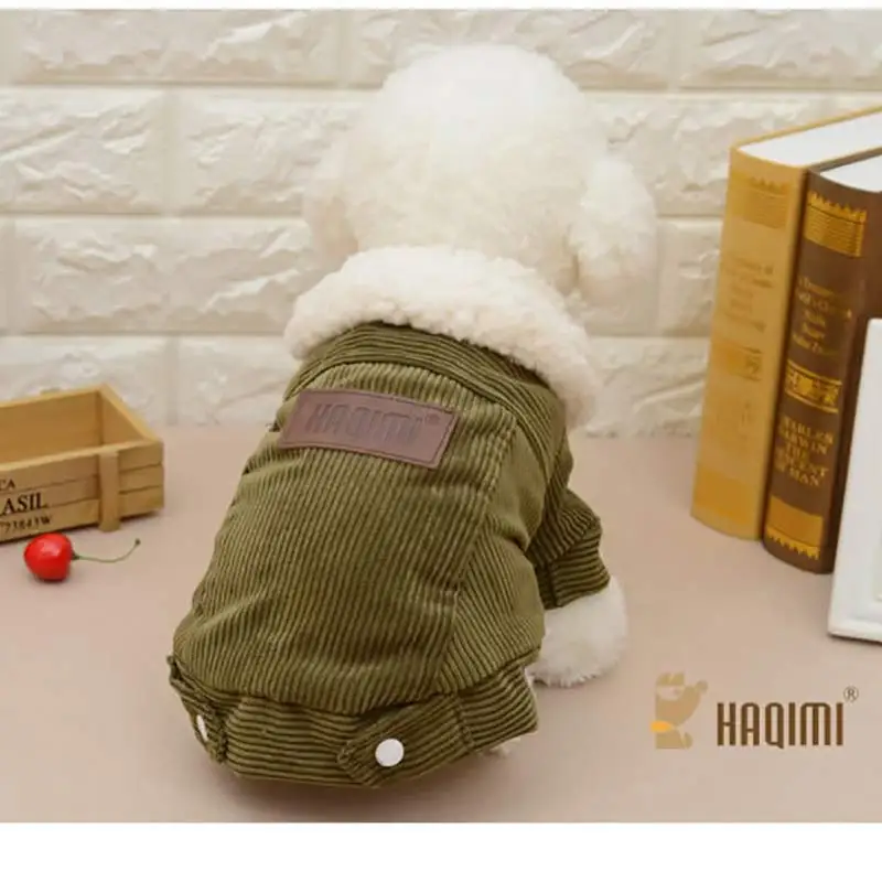 Одежда для собак, зимняя теплая замшевая ткань, одежда кофейного цвета, одежда для собак, куртка для кошек, пальто для маленьких собак - Цвет: Coffee