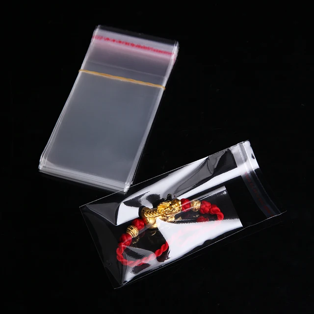 투명 자체 밀봉 작은 폴리 OPP 비닐 봉투, 보석 선물 포장 셀로판 가방