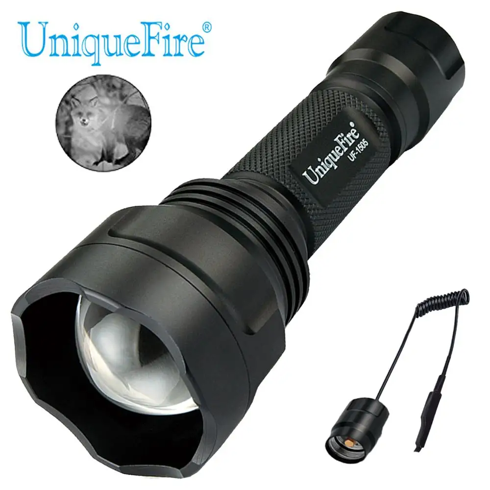 UniqueFire 1505 IR 850nm светодиодный фонарик Zoom Focus невидимый свет инфракрасный фонарь с