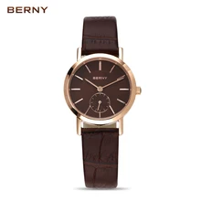 2017 Luxury Brand BERNY Couple Lovers Watches Men Women Fashion Leather Quartz Wrist Watch Casual Waterproof Lover Watches 2747