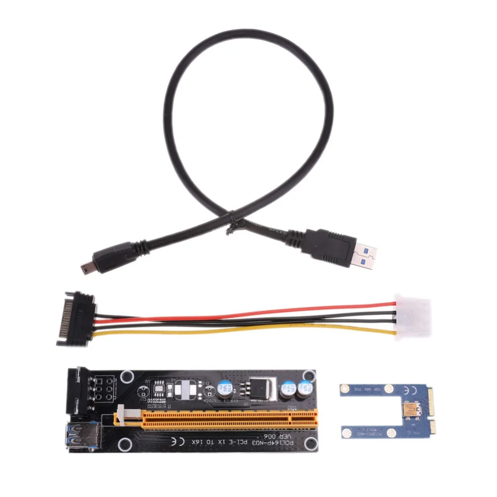 Mini PCIe riser PCI express x16 Riser для ноутбука внешняя графическая карта GDC BTB Miner mini 4pin 6pin