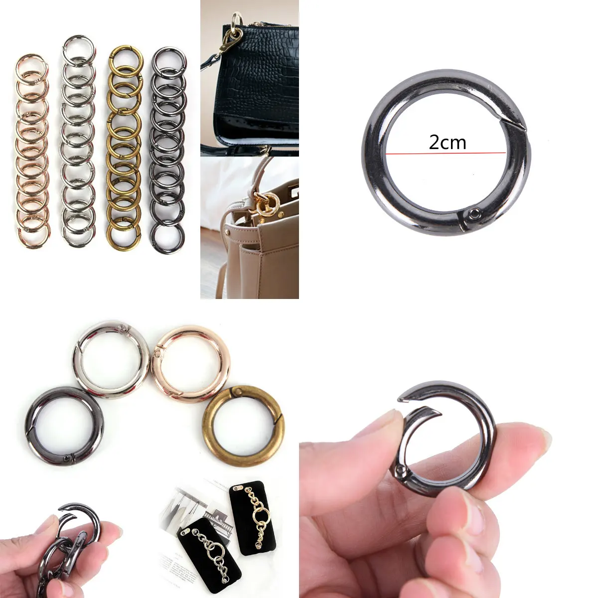 

10pcs/lot 4Colors High Quality Rings Hook Bag Accessories Rings Hook Wholesale