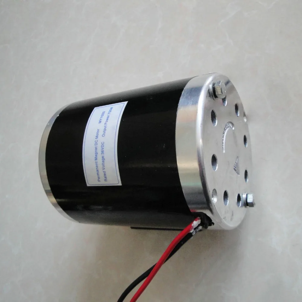Cheap YALU MY1020 800W 36V/ 48V ATV Buggy #25 or T8F sprocket Small electric tricycle E-Scooter DC motor with Mounting bracket 6