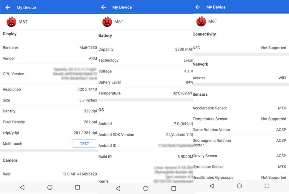 Официальная глобальная версия Meizu M6T 6 T, 2 ГБ, 16 ГБ, M811H, мобильный телефон MTK6750, четыре ядра, 5,7 дюйма, 18:9 экран, двойная задняя камера, отпечаток пальца