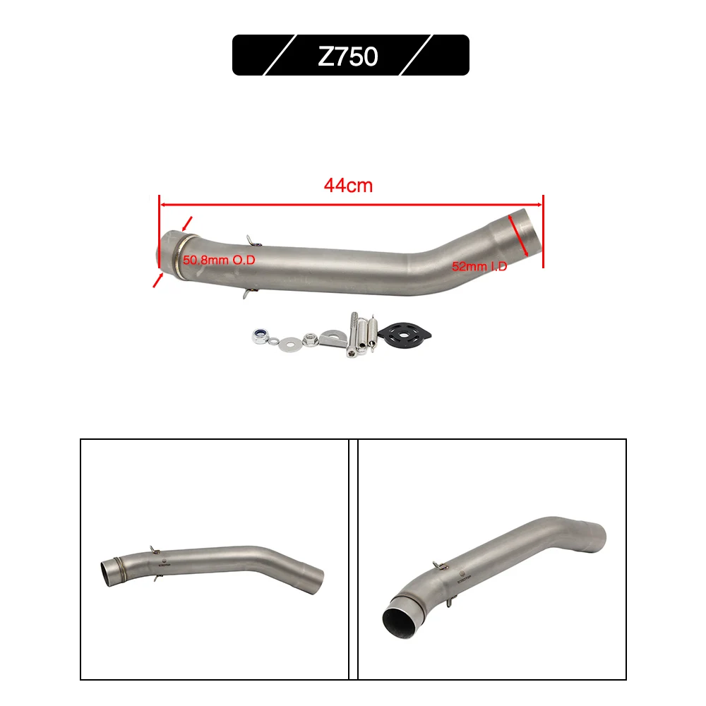 Alconstar-мотоцикл глушитель средней трубы ссылку Slip-on для Kawasaki Z750 Z800 Z1000 ZX6R ZX-6R ZX10R ZX-10R Racing