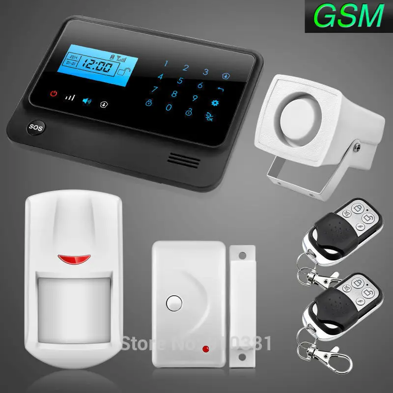 

Golden Security Touch screen keypad LCD display GSM IOS Android APP Wireless Home Burglar Security Alarm System Black