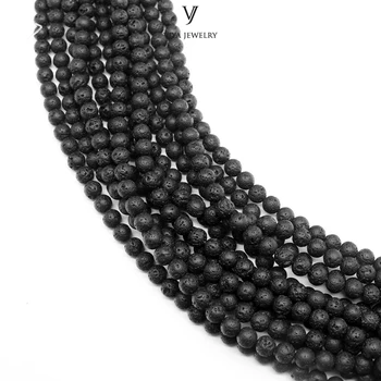 

Wholesale Natural Volcanic Lava Rock Beads For Jewelry Making Black Lava Stone Beads For Men Women Beads Bracelet Necklace DIY