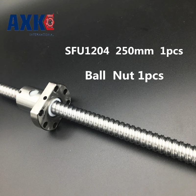 

Cnc Router Parts AXK 12mm 1204 Ball Screw Rolled C7 Ballscrew Sfu1204 250mm With One Flange Single Nut For Cnc Parts No Ends
