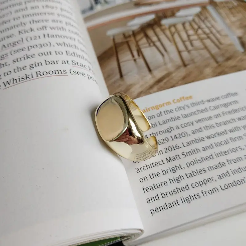 Silvology глянцевые Квадратные золотые кольца 925 в скандинавском стиле простые корейские кольца из стерлингового серебра 925 пробы для женщин элегантные ювелирные изделия подарок