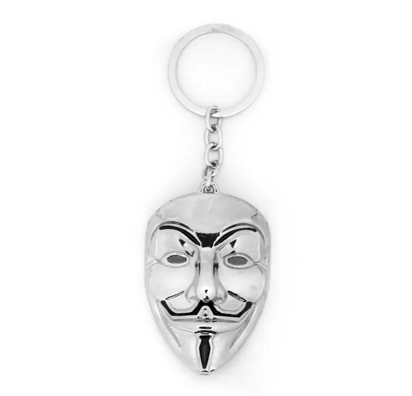 MQCHUN 2018 Высокое качество детских V for Vendetta брелок анонимная Маска Гая MetalCar для
