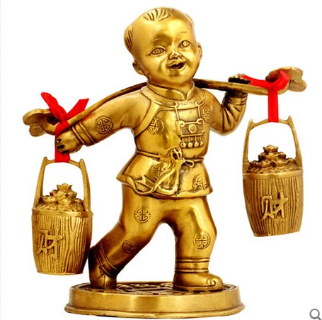 SCY 330+++Brass at Choi boy pick shancaitongzi ornaments | Дом и сад