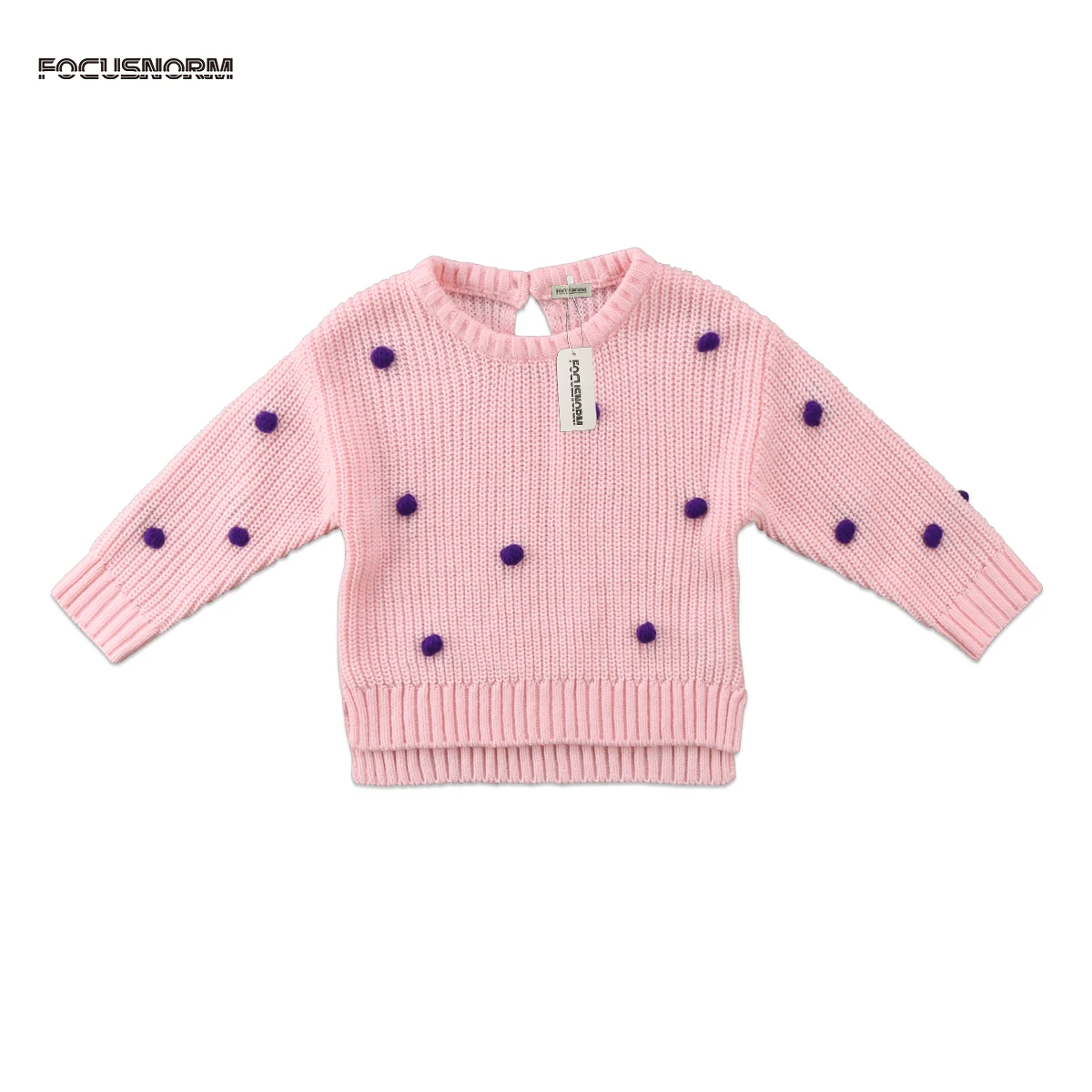 Cute Baby Girls Kids Winter/Autumn Knitted Sweater Baby Hairball Long Sleeves Sweater Tops Clothes