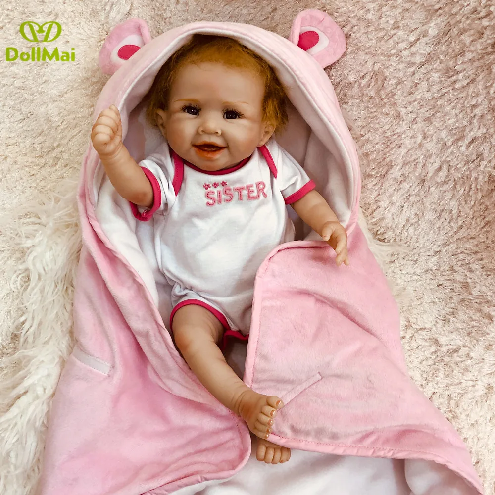 50 см силиконовая кукла Reborn Baby Doll игрушка как настоящая девочка виниловая для