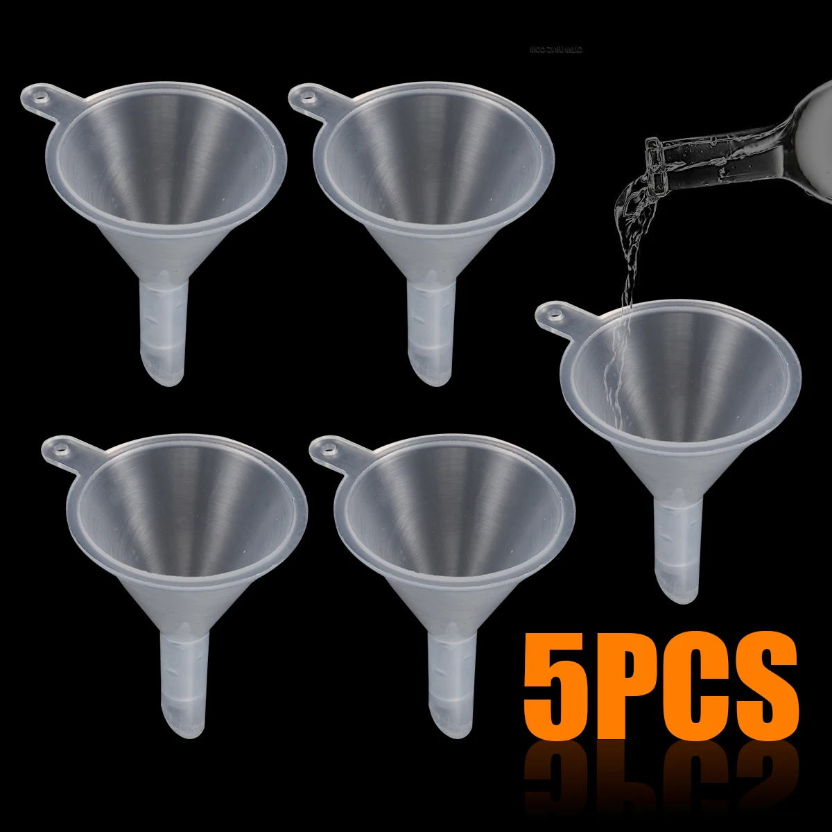 5pcs Clear Mini Plastic Funnels Perfume Diffuser Oil Liquid Filter Lab Filling Tool For Home Kitchen Supplies