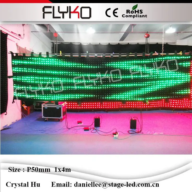 

P5cm 4x1m Background Led curtain Velvet cloth RGB full color Video curtain Stage Wedding Bar led screen