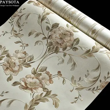 

PAYSOTA Pastoral Big Flower Vertical Stripes AB Version Of The Wallpaper Sweet Bedroom Living Room Sofa TV Setting Wall Paper