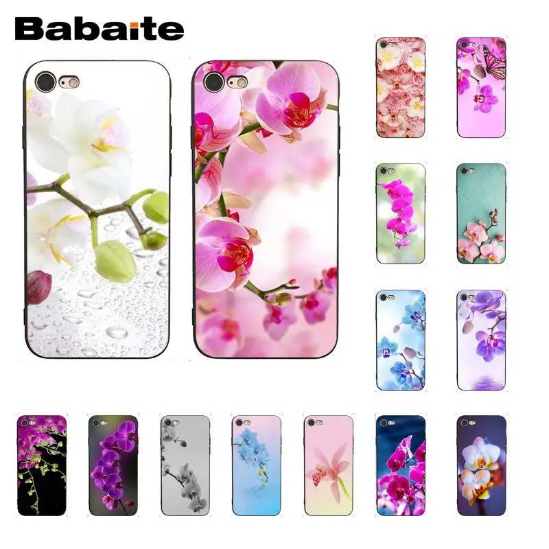 

Babaite Elegant White Pink Orchid Phone Case Cover for iphone 11 Pro 11Pro Max 8 7 6 6S Plus 5 5S SE XR X XS MAX